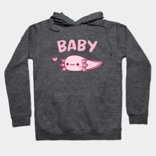 Cute Pink Baby Axolotl Larva Doodle Hoodie